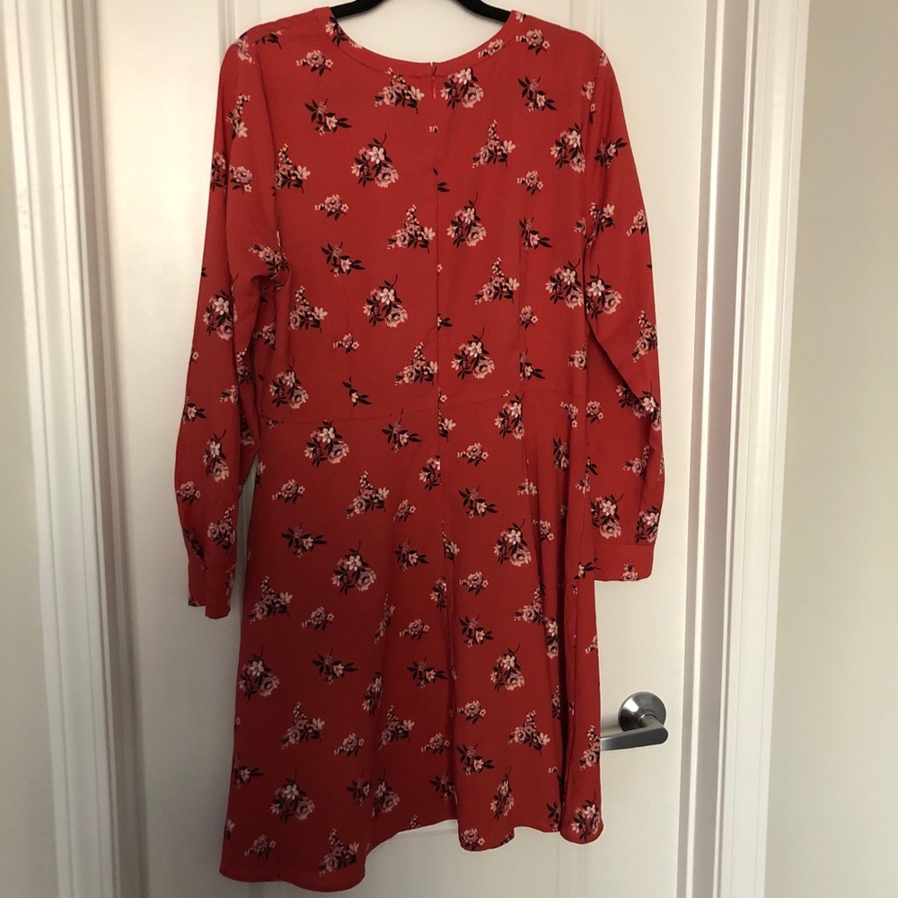 LOFT floral long sleeve flare dress - Picture 5 of 12